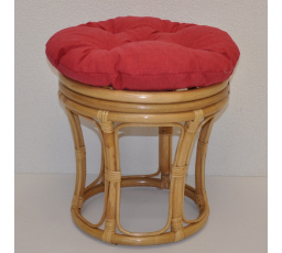 Ratanová stolička veľká medová bordová poduška