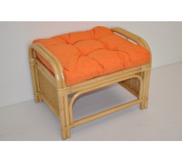 Ratanová stolička Ušný medový vankúš oranžové zvýraznenia