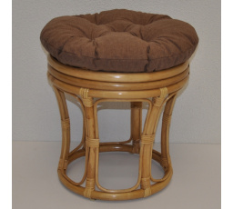 Ratanová stolička veľká medový vankúš hnedé zvýraznenia