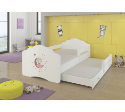 Manželská posteľ so zábranami a matracom CASIMO II SLEEPING PRINCESS 160x80 biela