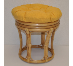 Ratanová stolička veľká medová poduška žlté odlesky